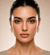 Golden Leaf Pearl Elegance Earrings (ERG-GLD-002)