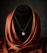 Elegant Hexagon Pearl Pendant Necklace (NECC-GLD-008)