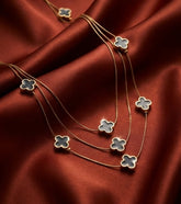 Elegant Clover Layered Necklace (NECM-GBLK-001)