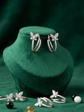 Celestial Curve Diamond Hoops (ERG-SLV-014)