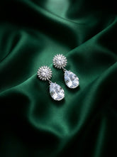 Celestial Teardrop Crystal Earrings (ERG-SLV-017)