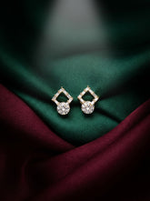Geometric Halo Drop Earrings (ERG-GLD-010)