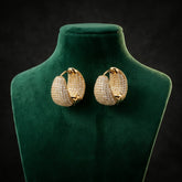Luxe Pavé Gold Huggie Earrings (ERG-GLD-009)