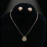 Blush Elegance Teardrop Jewelry Set (NEC-WHT-010)