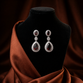 Crimson Teardrop Elegance Earrings (ERG-MRN-013)