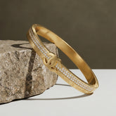 Chanel CC Pavé Diamond Gold Bangle (BNGL-GLD-004)