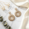 Golden Aura Sunburst Earrings (ERG-GLD-001)
