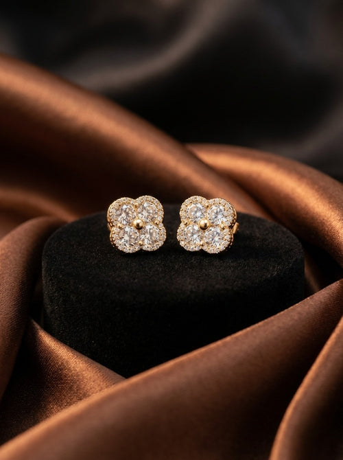 Golden Bloom Stud Earrings (ERG-GLD-022)
