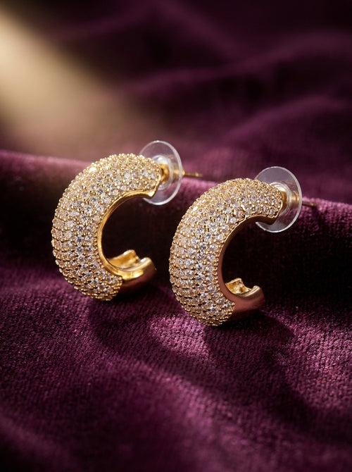 Luxe Glow Textured Gold Hoop Earrings (ERG-GLD-004)