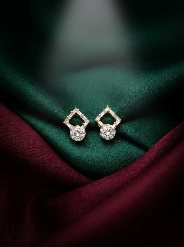Geometric Halo Drop Earrings (ERG-GLD-010)