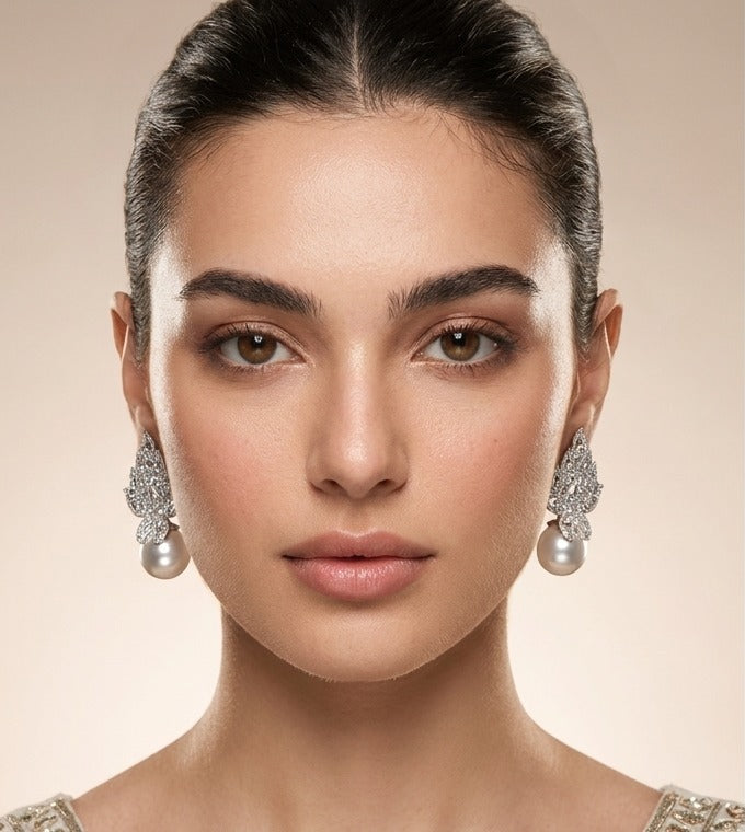 Luminous Pearl Filigree Drop Earrings