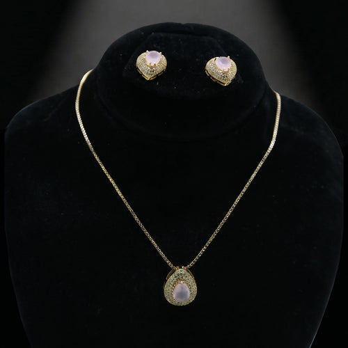 Blush Elegance Teardrop Jewelry Set (NEC-WHT-010)