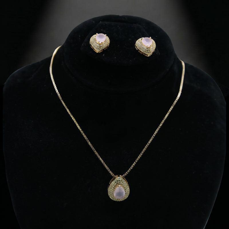 Blush Elegance Teardrop Jewelry Set (NEC-WHT-010)