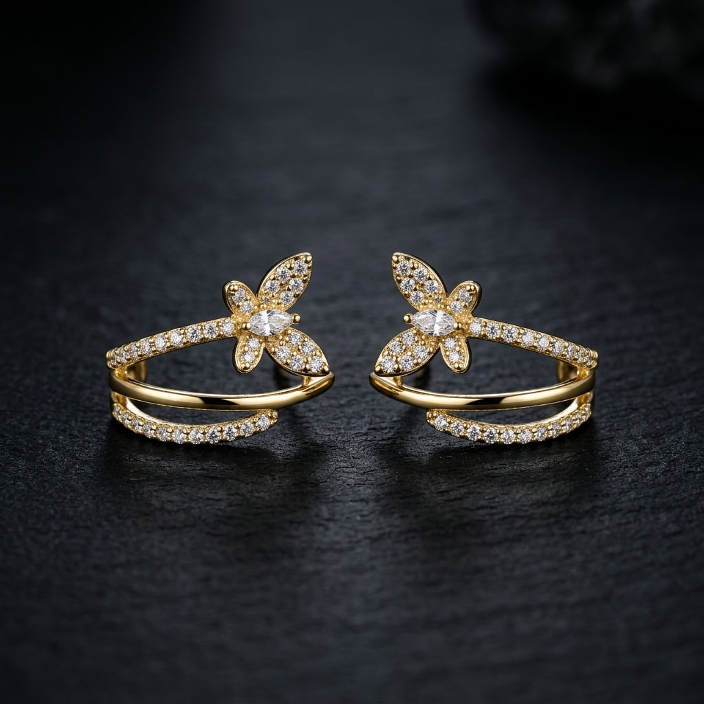Golden Bloom Diamond Earrings (ERG-GLD-014)